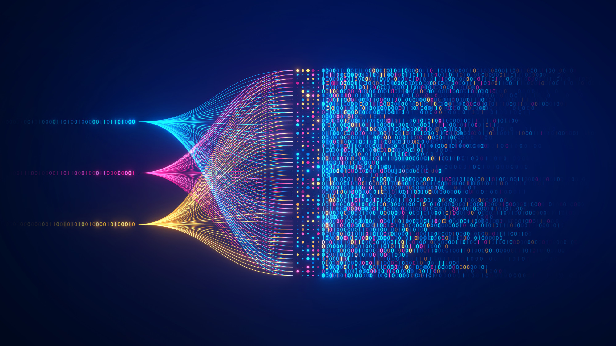 A visualization of data being decoded.