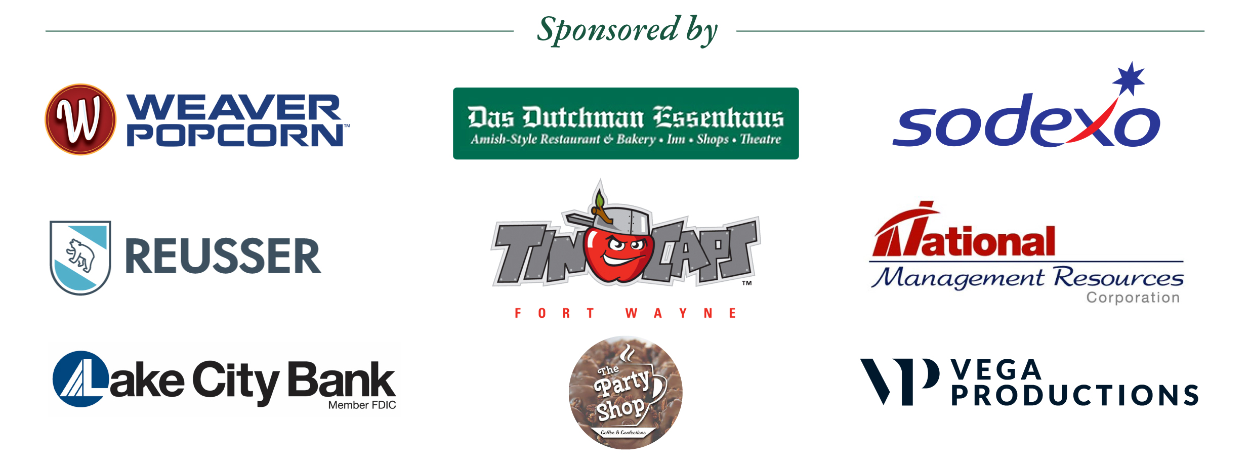 A layout of logos for the sponsors of the HU Presidential Inauguration