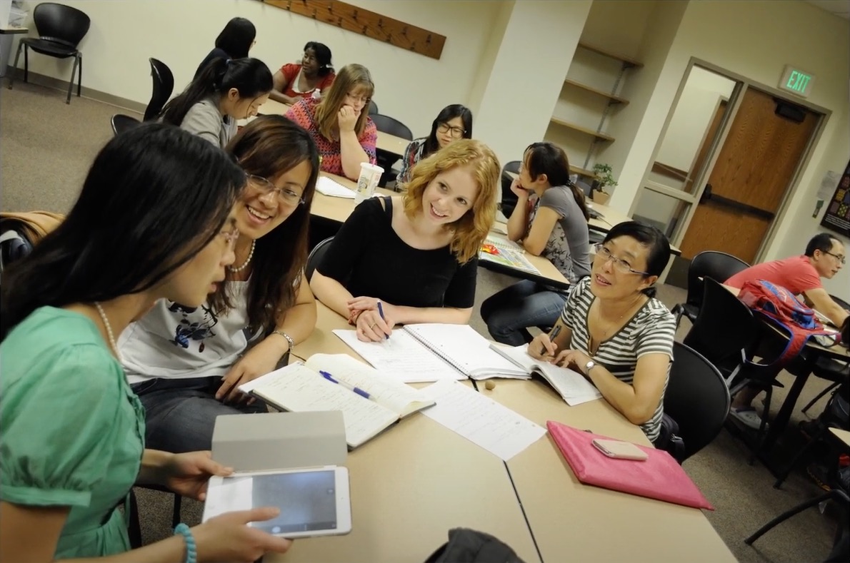 TESOL students in a classroom.