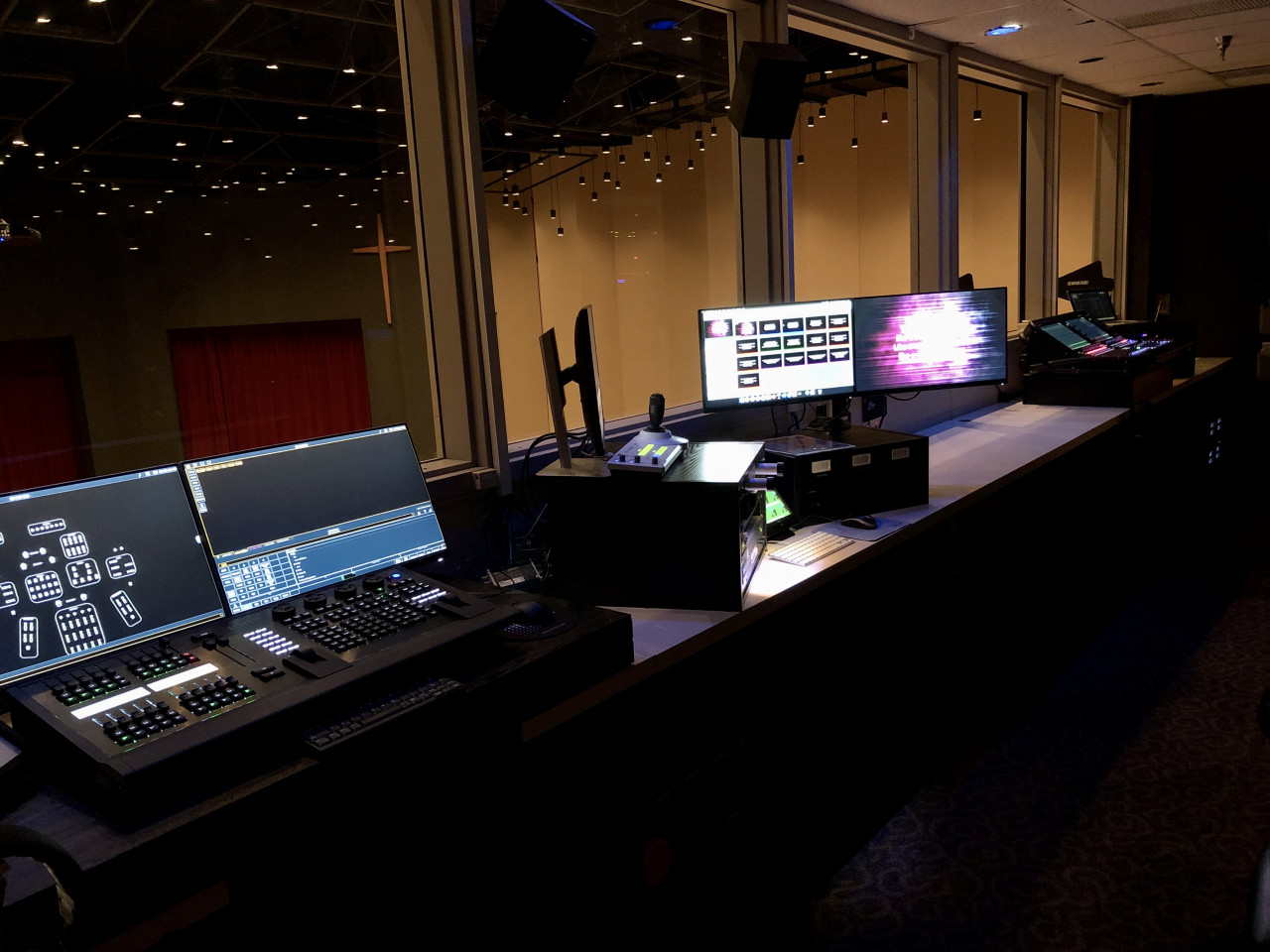 HU auditorium technology room.
