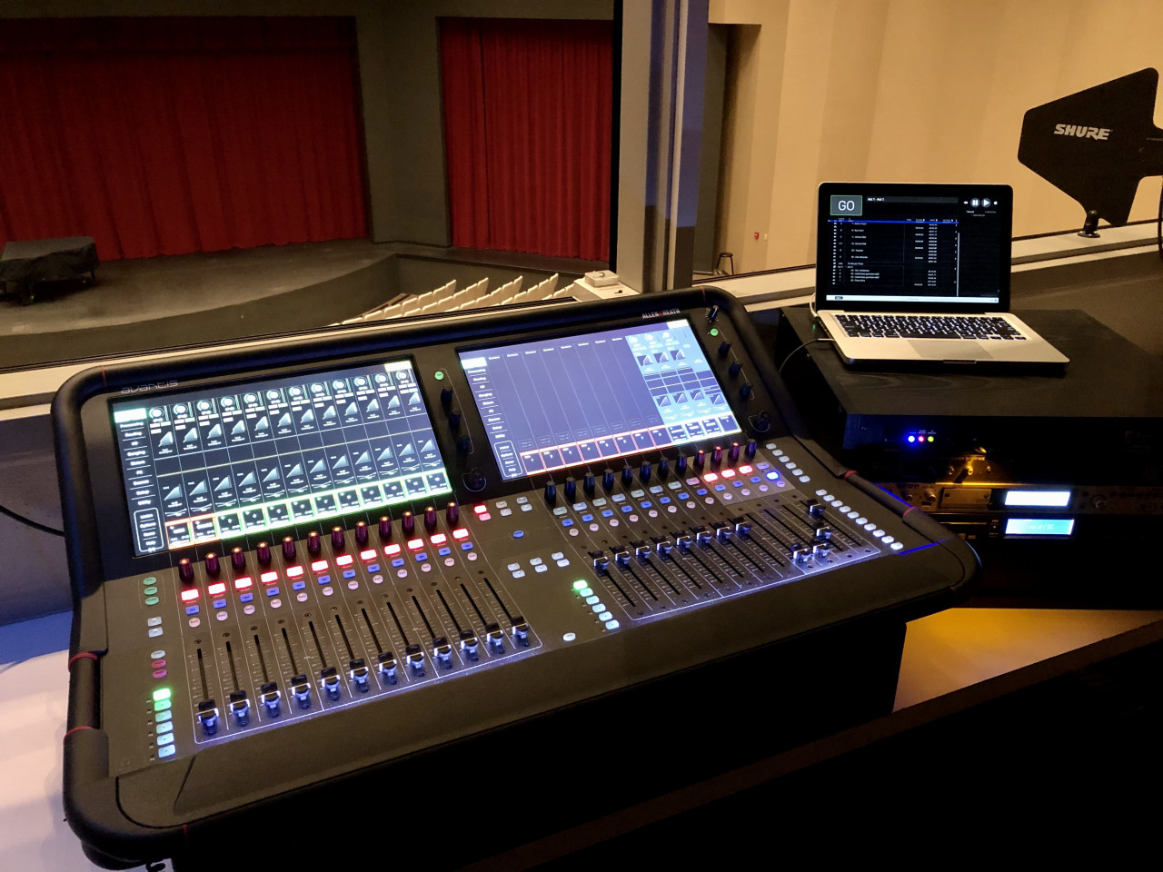 Theater auditorium Tech room.