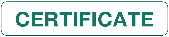 A label that says the word 'certificate'